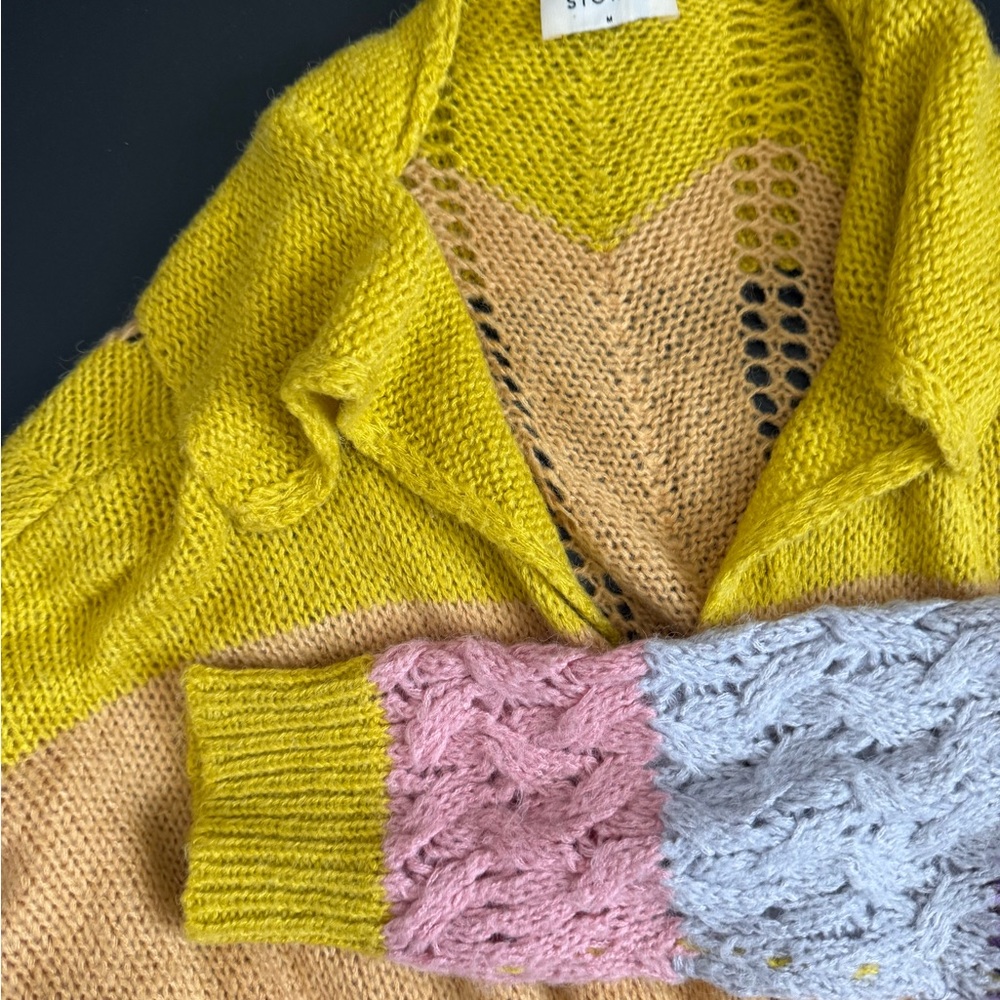 Storia Multicolor Oversized Button Front Sweater … - image 3